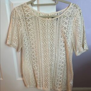 Elegant American Eagle Cream Lace Top